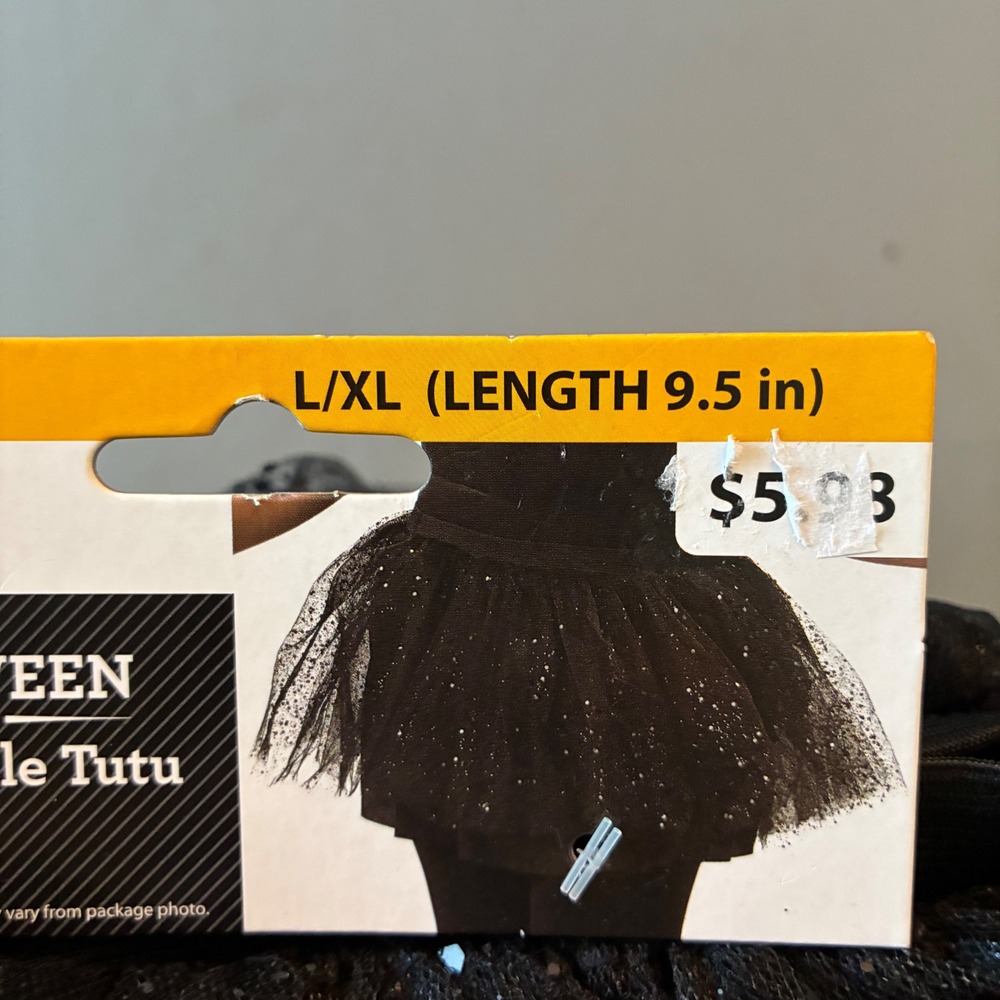Way to Celebrate Girls Halloween Black Sparkle Tutu Skirt L/XL Glitter Costume - Picture 6 of 7